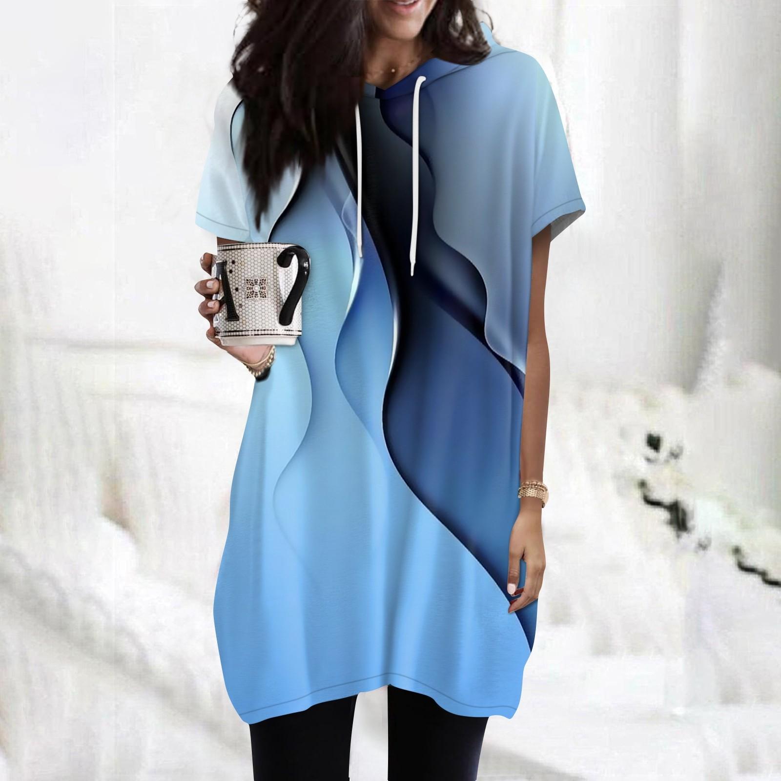 

Женские толстовки, повседневные рубашки с короткими рукавами, модные туники с принтом, топы с карманами XXXL