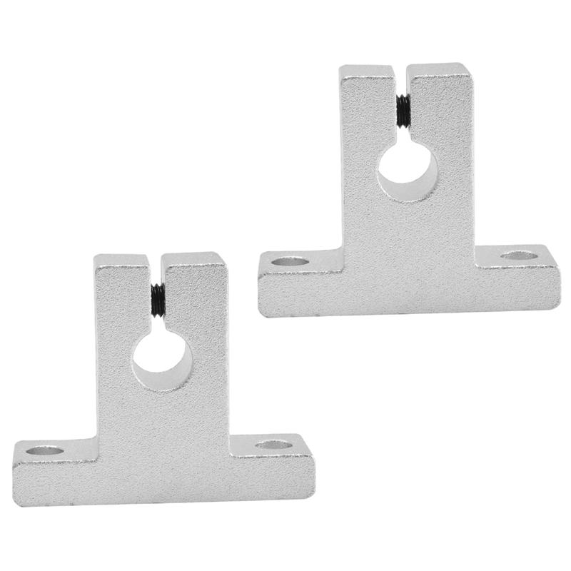 AD23-2 Pcs Linear Motion Rail Clamping Rod Rail Guide Support Shaft Bracket Coupling Mount SK8 8Mm