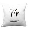 Valentine's Day Letters Black and White Cotton Linen Super Soft Peach Leather Velvet Pillowcase Sofa Home Cushion Cover