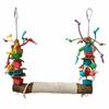Refillable Chew Bird Swing Perch Heavy Duty Pure Wood Blocks Parrot Chew Sturdy Wooden Construction Colorful Biting Design