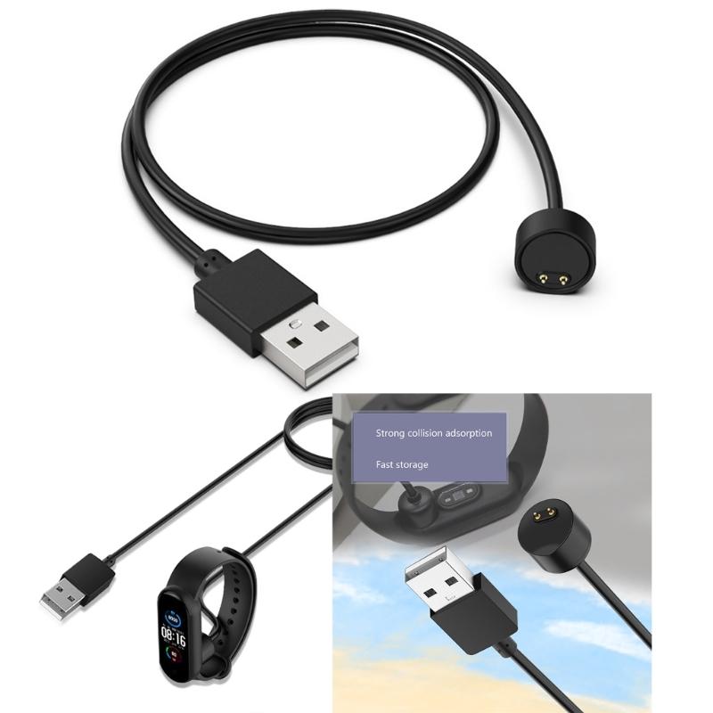 55cm USB Charger Cable for MiBand 5 6 7 Magnetic Charging Adapter Wire Cord For Miband 6 7 Wristband Bracelet Charge