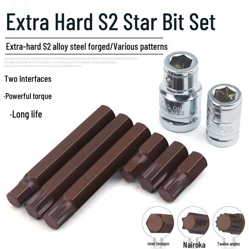 Hexagonal T30 Internal 6-Spline, 12-Point Star Key Socket M10 Tool, T40 Auto Repair.