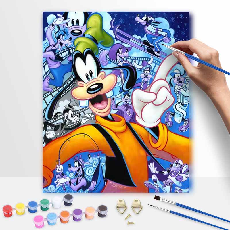 Disney Goofy Collage Paint By Number Kit Cartoon Drawing Canvas DIY Oil Picture Home Decor Wall Art Acrylic Painting Crafts 130