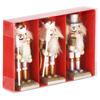 Décoration de Noël en bois - SPRINGOS - Casse-noix - 3 pcs - 8 cm - Blanc