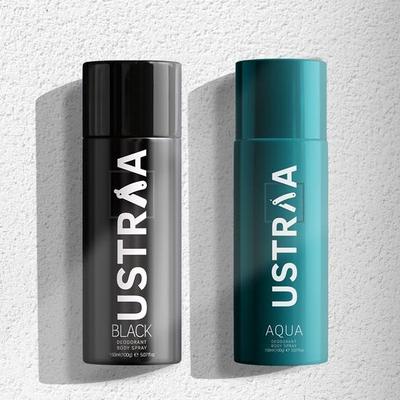 Black Deodorant for Men - 150ml - Strong and Intense Fragrance | Fights Bad Odour & Aqua Deodorant For Men - 150 Ml