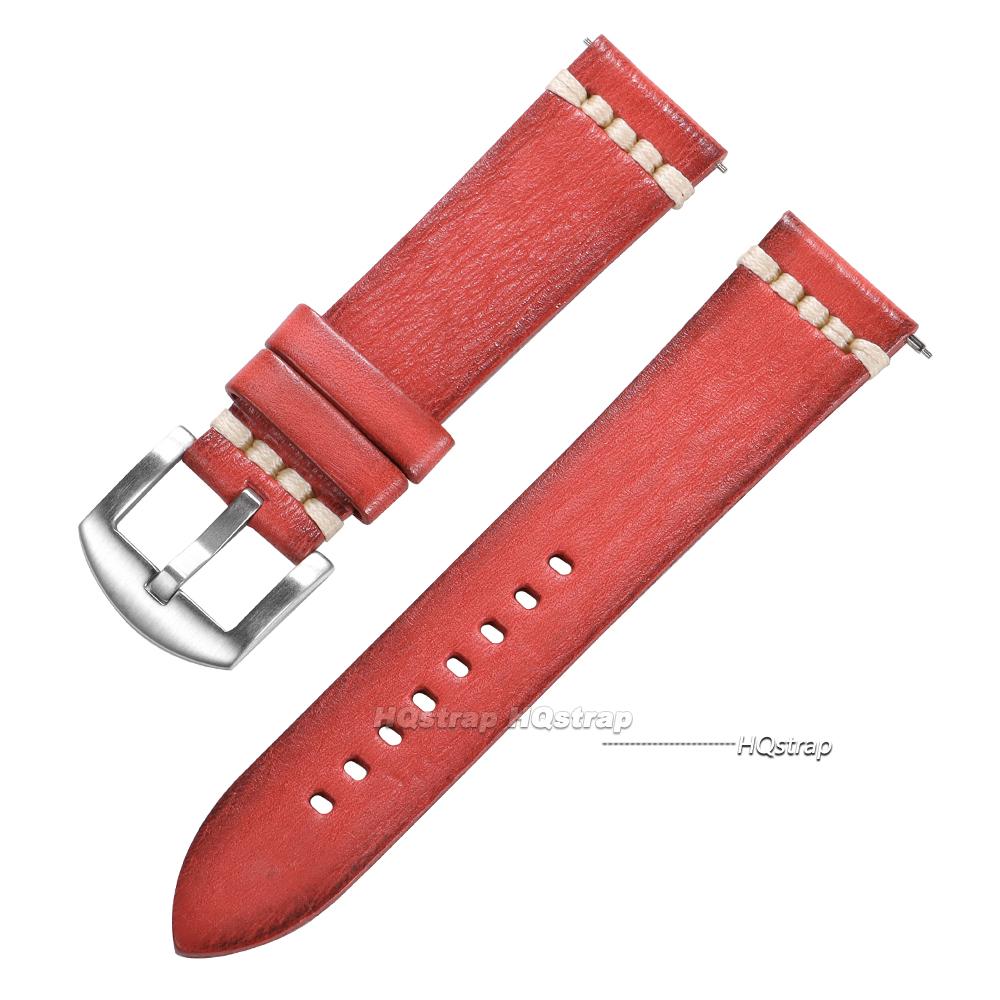 

Leather Strap for Rolex Watch Man Watchband for Galaxy Watch Strap 18mm 20mm 22mm 24mm Band Wrist Bracelets Silver Pin Buckle 18mm