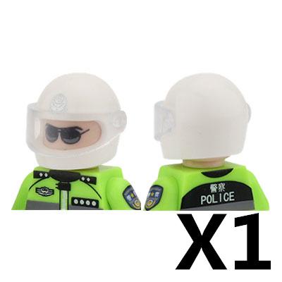 Armed Police Figures Military Building Blocks RacingTtraffic Police SWAT Escort Motorcycle Helmet Bricks MOC Toys For Kids J056