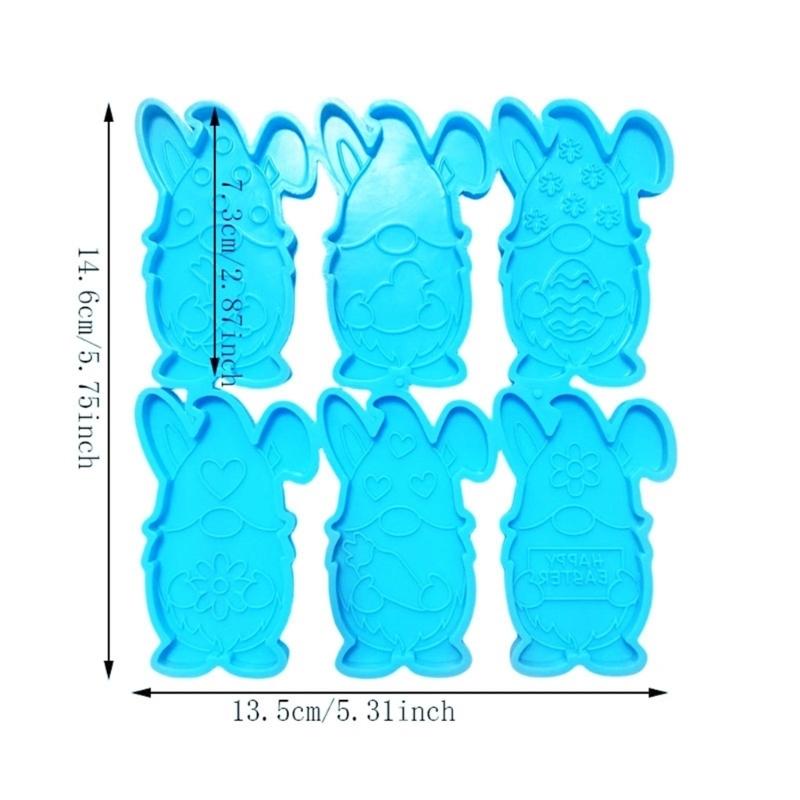 Easter Rabbit Keychain Pendant Mold DIY Cement Concrete Mold Exploy Resin Molds Handicraft Earring Molds Jewelry Making