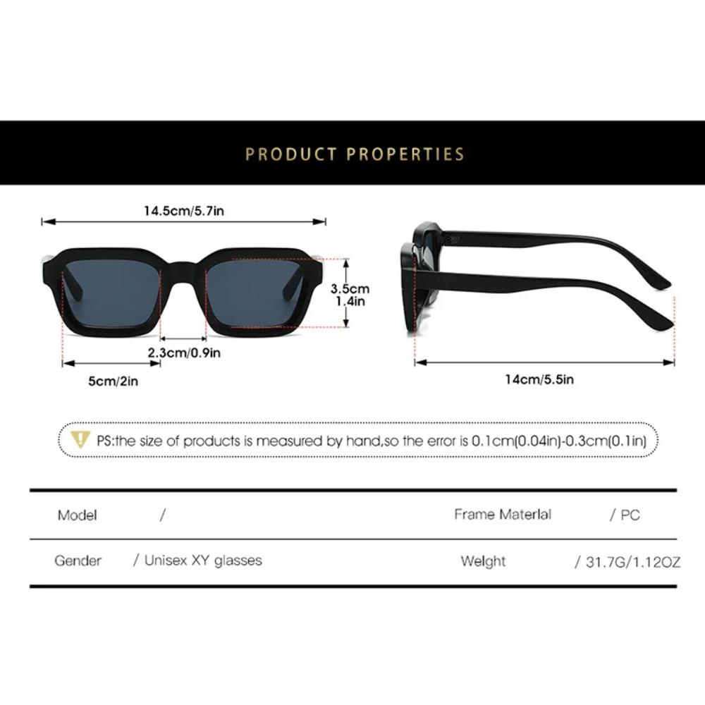 Fashionable and Simple Men's Square-framed Sunglasses UV400 Resistant Street Photography Travel Beach Decorative Glasses