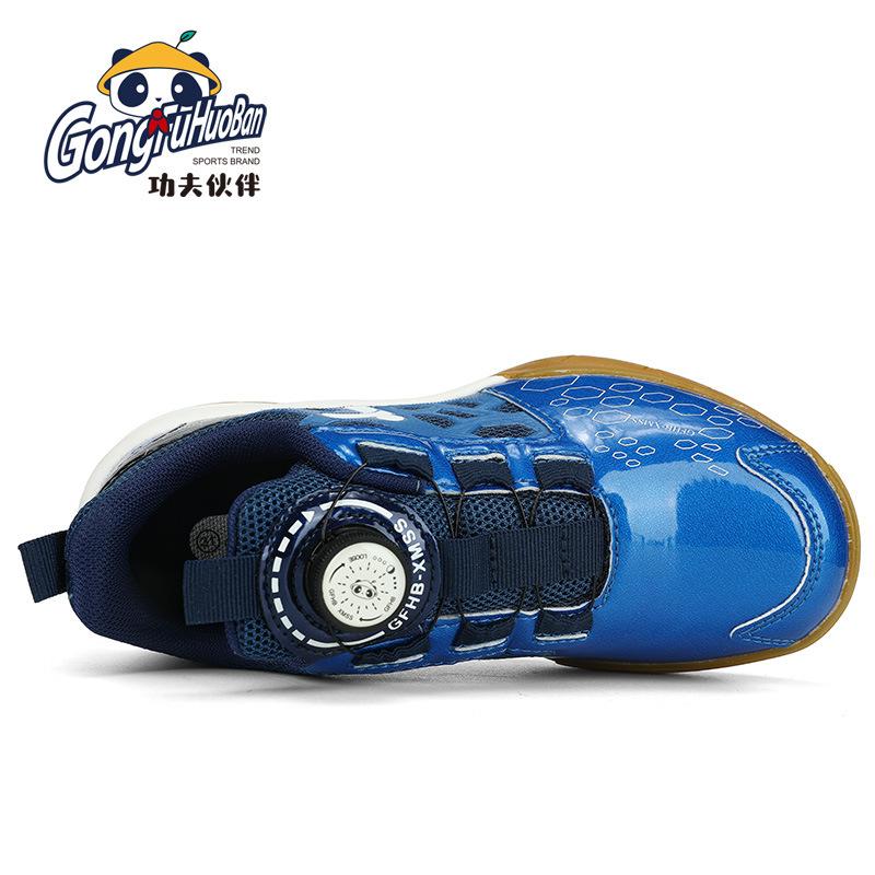 Children's Luminous Badminton Shoes Rotating Button Table Tennis Shoes Medium and Large Children's Breathable Non-slip Sports Shoes Male and Female