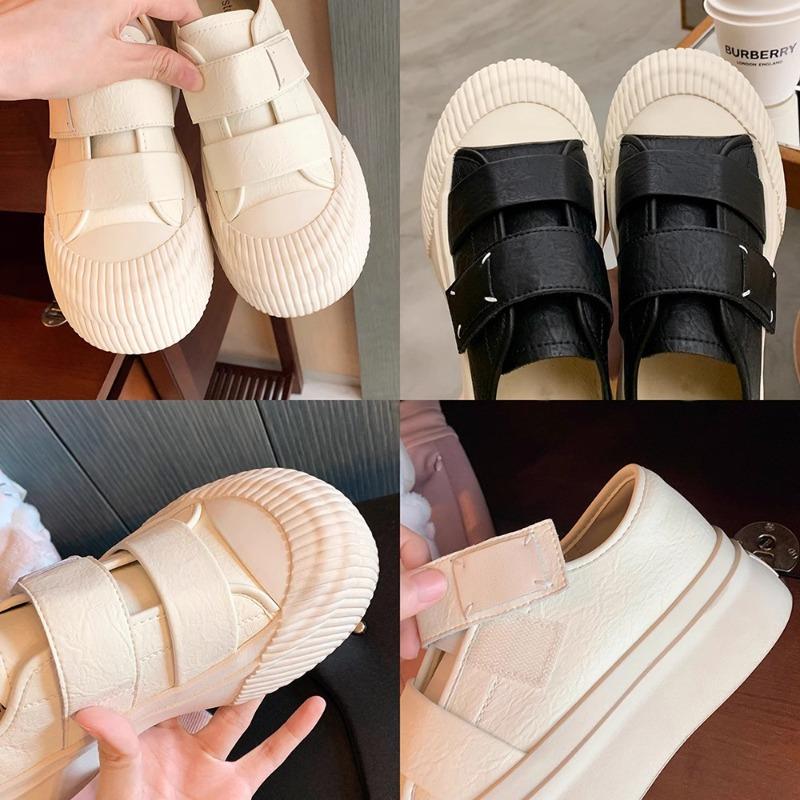 Studiolee lazy Velcro versatile little white shoes round head heightening platform biscuit shoes women's spring and autumn
