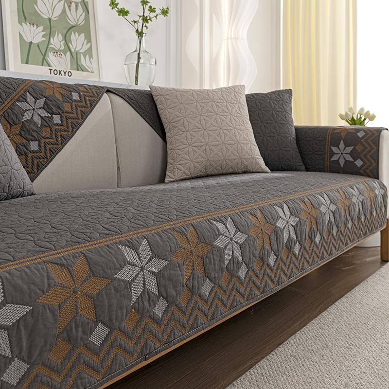 Pure Cotton New Sofa Cushion, All-season Universal Anti Slip Seat Cushion, All Cotton Simple Modern Sofa Cover, Towel Cover Cloth