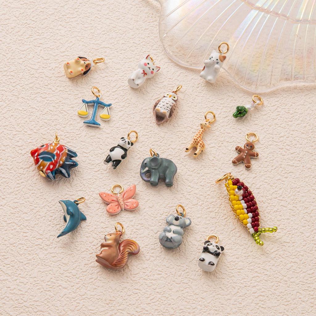 Animal World Cute Copper Pendant Necklace: Small Fish, Panda, Puppy, Butterfly Design