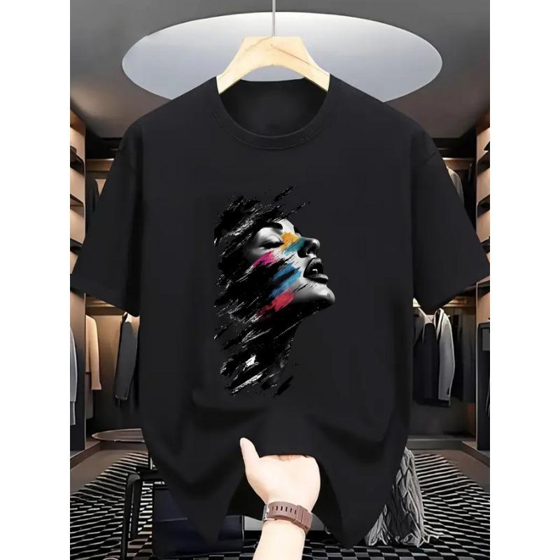 European Size Summer Men S Fashion Pattern Short-Sleeved Letter Pattern Print T-Shirt S