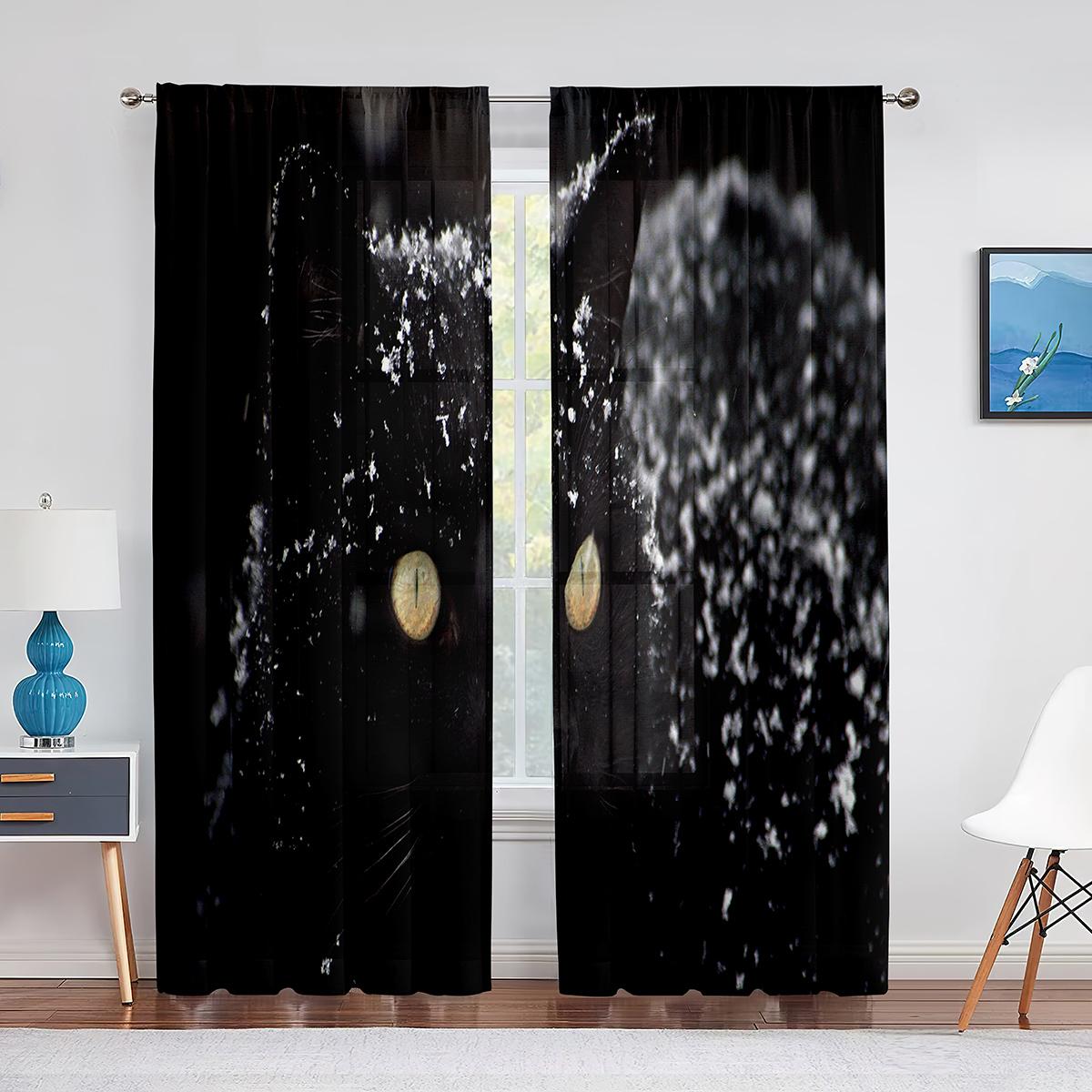 Прозрачная вуаль с милым черным котом — фото 10