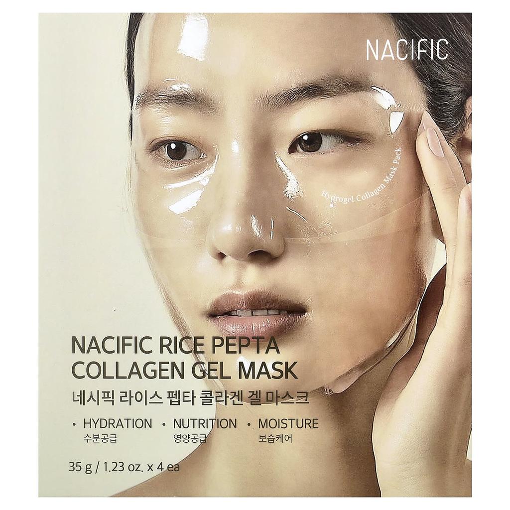 NACIFIC Rice Pepta Collagen Gel Beauty Mask, 4 Sheets, 1.23 Oz Each