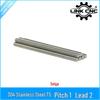 304 Stainless Steel T5 Lead Screw, Trapezoidal, 1mm Pitch, 2mm Lead