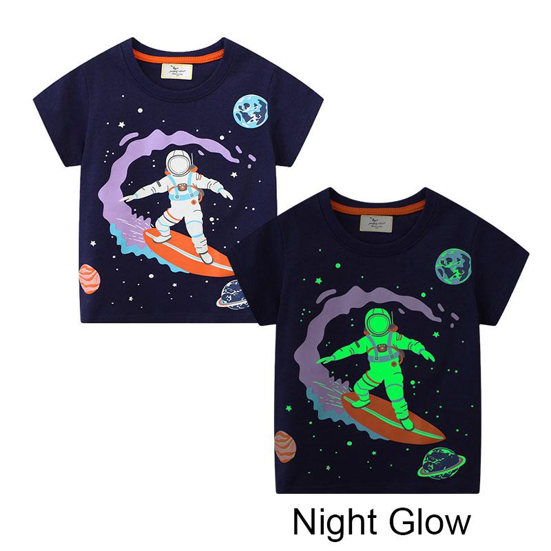 Jumping Meters New Arrival Spaceman Print Summer Boys Tshirts  Toddler Animals Cotton Clothes Kids Tees Tops