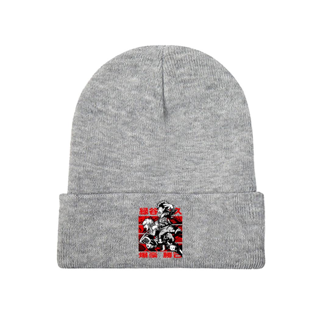 My Hero Academia Midoriya Izuku Knitted Caps for Women Unisex Skullies Beanies Winter Hat Polyester Boku No Hero Casual Melon Cap