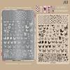 Nail Art Stamping Plates Butterfly Flower Bownot Pattern Printing Big Size 15*10cm Steel Nail Stamps Geometry Template DIY