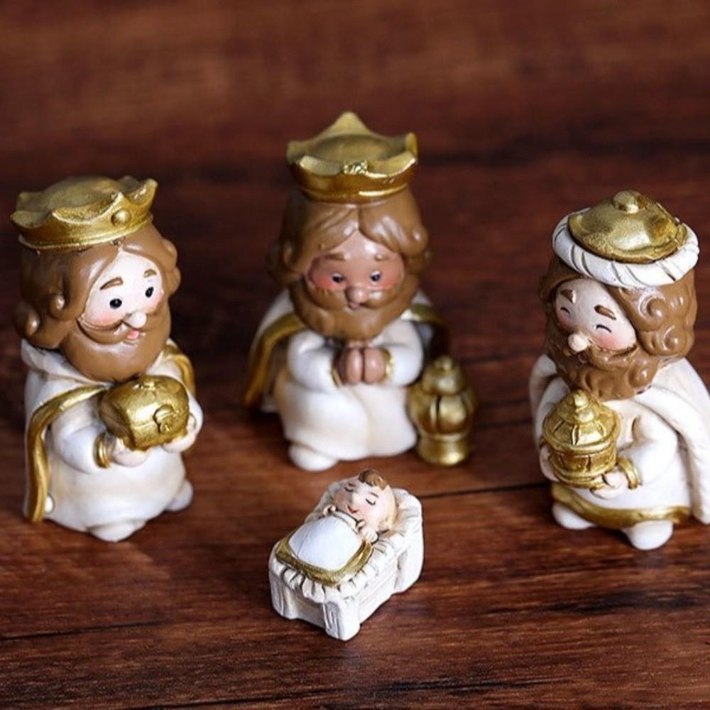 Cartoon Krippenfigur Harz Krippengruppe Jesuskind Statue Weihnachtsdekoration