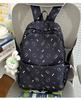 School Bag Printed Student Backpack Letter Backpack, Versatile for Middle and High School Students and Girls, Casual for Class, Large Capacity Fresh 