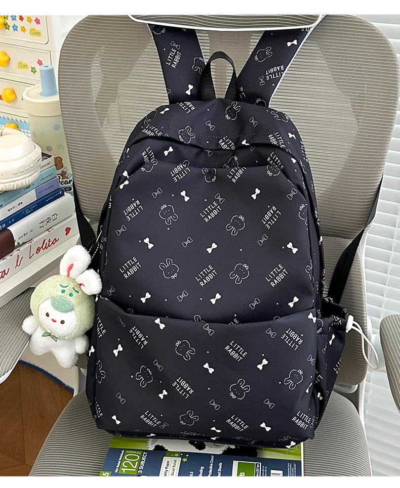 School Bag Printed Student Backpack Letter Backpack, Versatile for Middle and High School Students and Girls, Casual for Class, Large Capacity Fresh