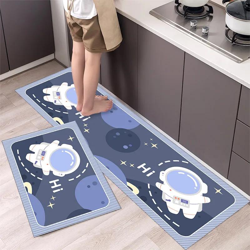 Kitchen Floor Carpet Living Room Entrance Door Mat Non-slip and Washable Kitchen Mat Hallway Rug Absorbent Carpet for Bathroom