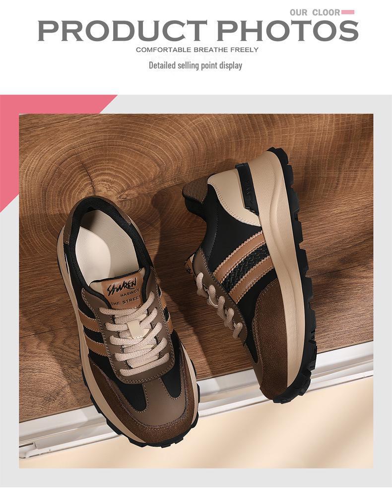 Moteriški 2024 m. natūralios odos aukštinantys laisvalaikio sportbačiai - Kvėpuojantys, minkštu padu, universalūs ir patogūs Forrest Gump batai