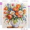 Art Vase Bouquet Diamond Painting  Full Round Diamond Mosaic Landscape Colorful Cross Stitch Kits Room Home Decor Gifts