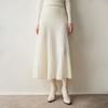 2025 Autumn/Winter Women's High-Waisted Knitted Cashmere A-Line Skirt with Slimming Flared Pleats
