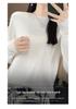 Women's 100% Pure Wool Versatile Round Neck Loose Sweater - Solid Color Knitwear