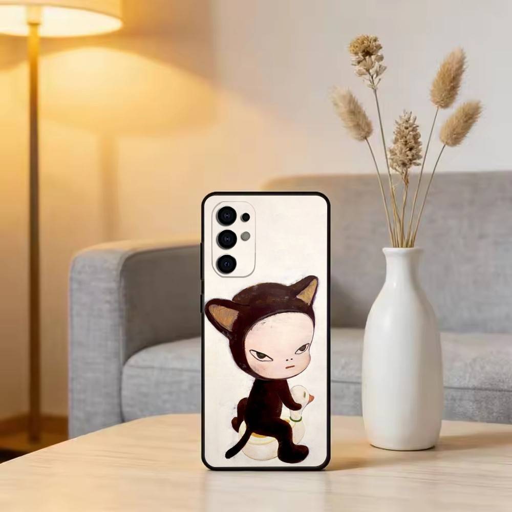 Art of Japan Y-Yoshitomo Nara Phone Case For Samsung S25,S24,S21,S22,S23,S30,Ultra,S20,Plus,Fe,Soft Silicone Black Cover