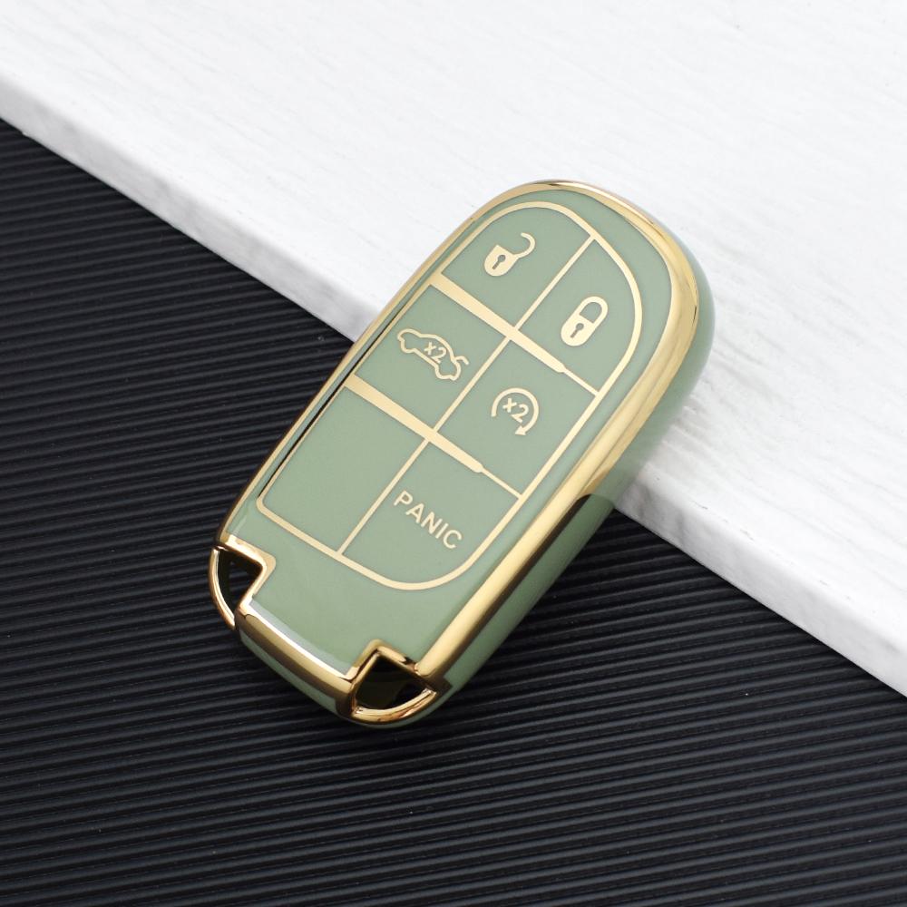 5 Buttons TPU Car Smart Key Case Cover For Jeep Renegade Frand Cherokee Dodge Journey Charger Chrysler 200 300 300 Shell Fob