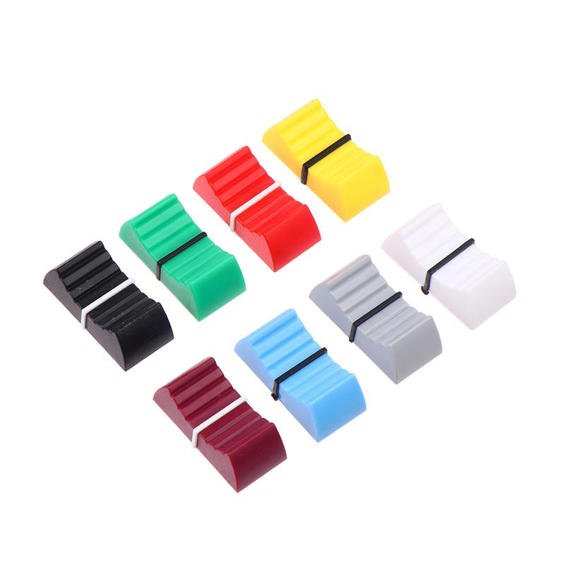 10PCS Plastic Touch Sensitive Fader Knob Caps For Mixer Desk Ribbed Slider Switch Key Caps Push Mixer Knob Cap