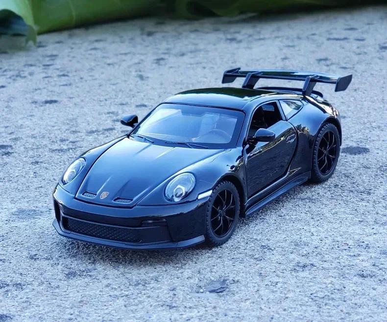 1:32 Porsche 911 GT3 Supercar Alloy Car Model With Pull Back Sound Light Children Gift Advanced Car Model Collectibles