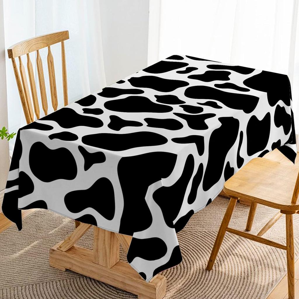 Farm Animal Cow Print Rectangle Waterproof Tablecloth Holiday Party Decorations Farmhouse Kitchen Dining Tablecloth Party Decor