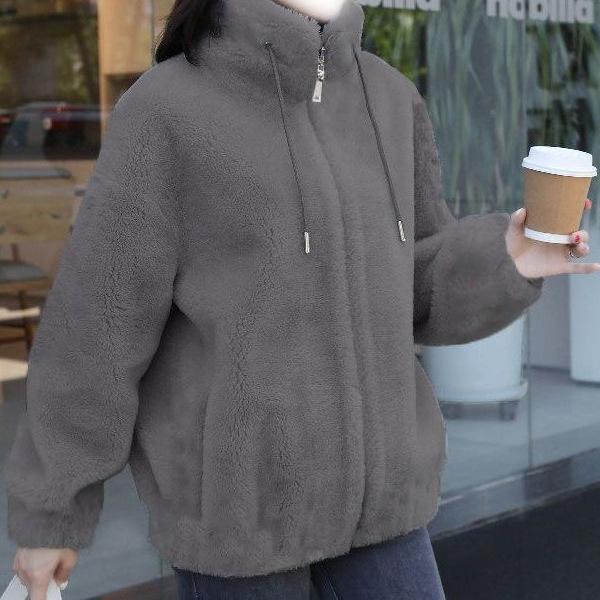 Seven-color double-sided fleece jacket winter new fleece thickened cardigan new warm turtleneck zipper sweater women's fleece shirt