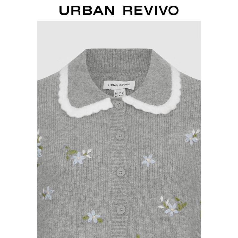 UR 2025 Autumn Faux Two-Piece Short Knit Cardigan