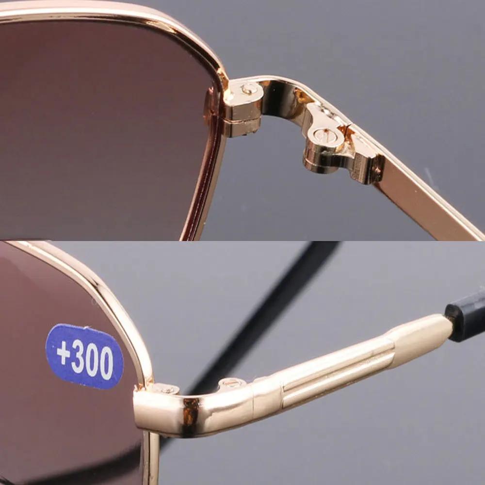 1/2 in 1 Bifocal Reading Glasses +1.0 to +4.0 Dual Purpose Metal Frame Presbyopia Glasses for Men Women Retro Style