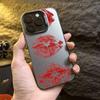 Red Lip Pattern Electroplate Silver IMD Phone Case For  Redmi Note 14 13 12 11 10 Pro Plus 5G 12S 11 Redmi 14C 12 4G Cover