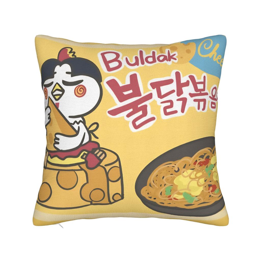 Spicy Shrimp Combination Noodles Pillowcases  Kawaii Pillow Case For Living Room Chair Soft Pillow Cover
