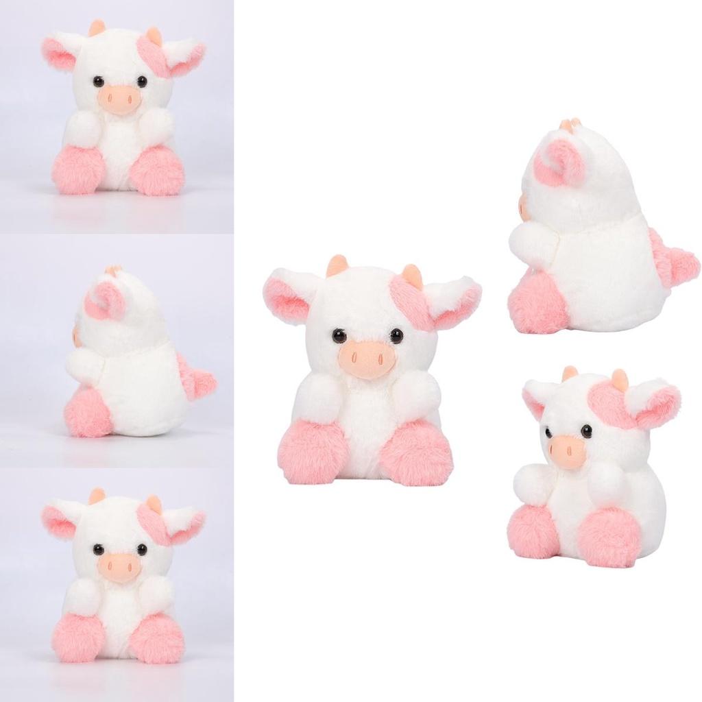 Belle Strawberry Cow Plush Toy Adorable Pink Cow Stuffed Animal