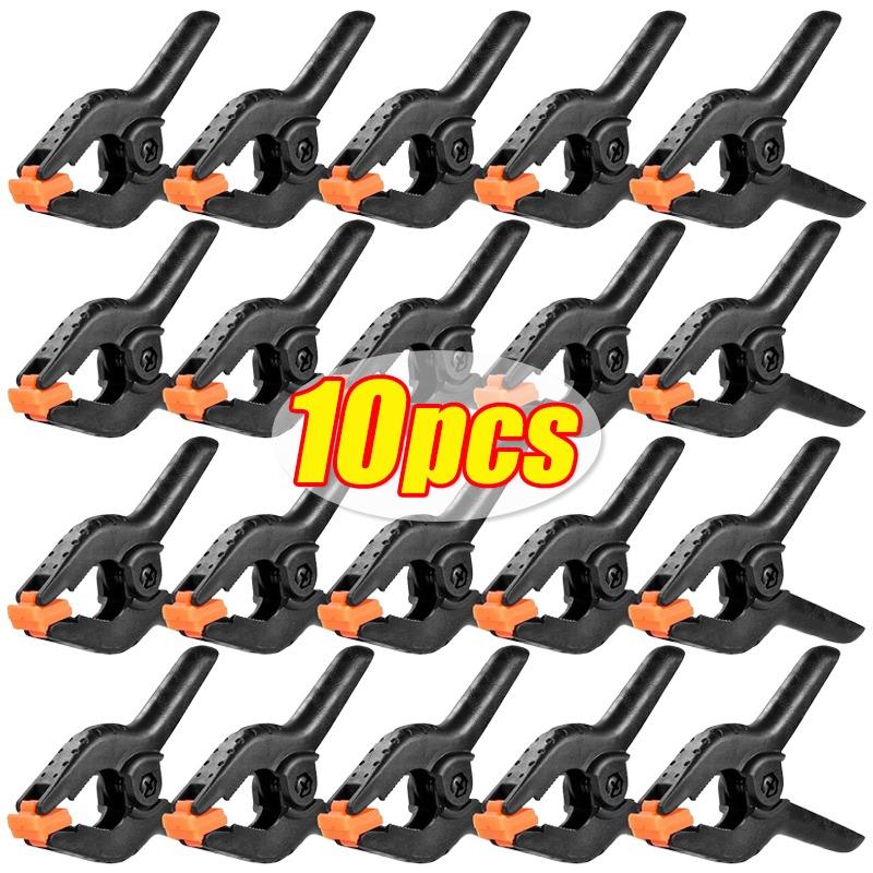 

10/1PCS Adjustable Plastic Spring Clamps Heavy Duty Hanging Clips Strong Backdrops Clamps For Woodworking DIY Crafts Drying Clip 1PC-(2 inches)