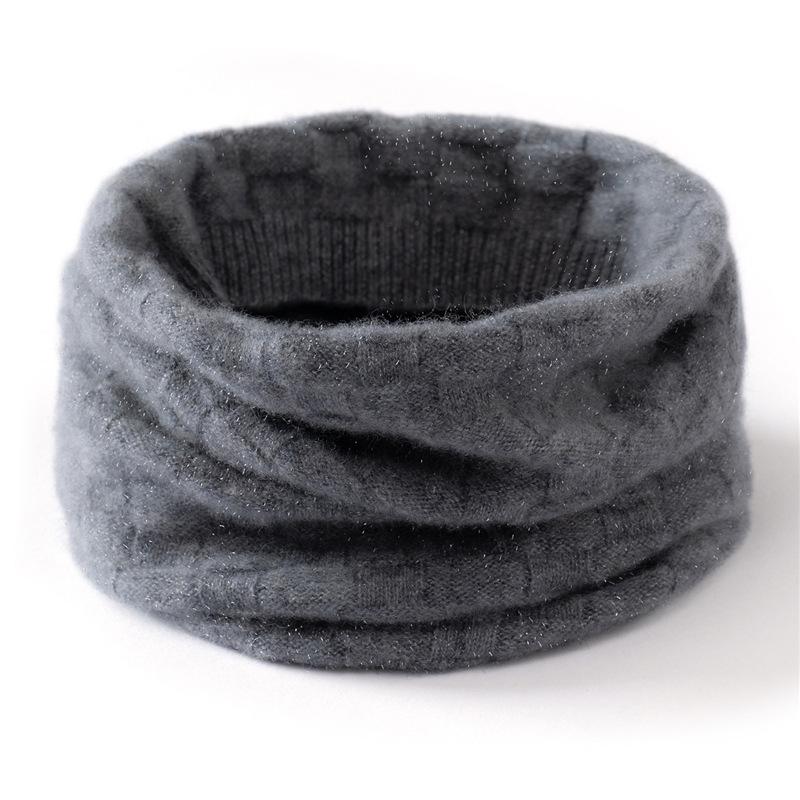 100% Pure Cashmere Plaid Neck Warmer - Thick, Warm, Knitted Scarf