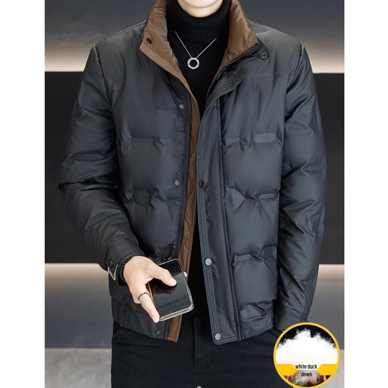 Men's Winter 2025 Trendy Stand-up Collar Down Jacket - Warm, Waterproof, Fashion Outerwear