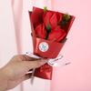3 Heads Artificial Rose Bouquet Mini Scented Soap Flower Bouquet for Women Mom Wife Valentine's Day Anniversary Wedding Mother's Day Birthday Gift