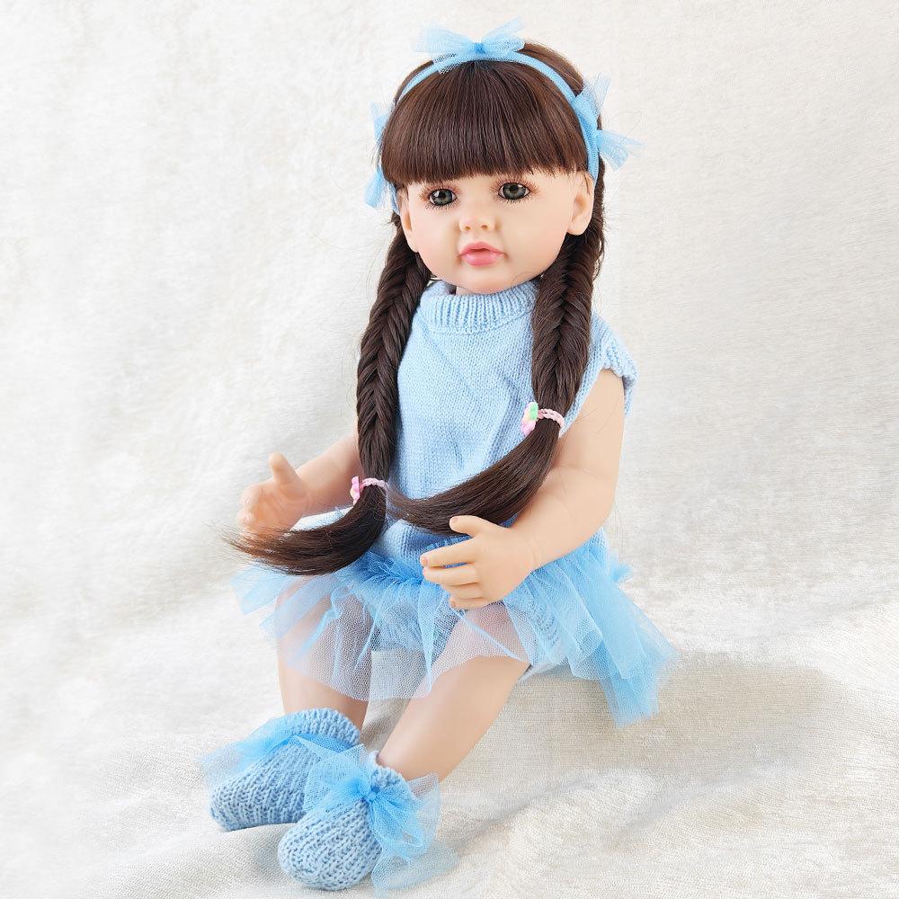 55cm Lifelike Reborn Doll Simulation Baby Soft Plastic 22 Inches Girl Toy Real Princess Children's Gift Dress Up Dolls