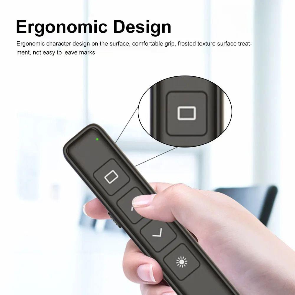 USB Charging Wireless Presentation Clicker Infrared Remote Laser Pointer  PPT Slide Advancer