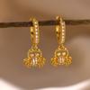 2026 Vintage Gold Color Hoop Earrings For Women Elegant CZ Heart Star Flower Pendant Hanging Ear Piercing Romantic Jewelry Gift